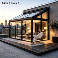 Grand auvent de véranda résistant aux intempéries, style auvent, avec unité de verre isolant en aluminium à rupture de pont thermique, anti-UV, pour terrasse sur toit, qualité assurée