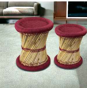 Tabouret Ottoman Antique Léger Tabouret Ottoman Extérieur Indien Canne Ottoman Stoo Pour Intérieur Extérieur Tabouret Os Incrustation Console - Product Image 3