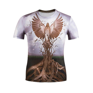 Camisetas de sublimación de cuello redondo de poliéster 100% de alta calidad Impresión de logotipo personalizado Método de impresión digital Camisetas personalizadas al por mayor - Product Image 2