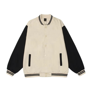 Chaqueta Bomber de Lana 100% Hecha a Medida con Bordado de Rosas, Chaqueta Reversible para Hombre con Cuello Alto y Bolsillos Decorativos para Invierno - Product Image 3