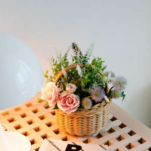 Cestas de boda de flores de ratán blanco natural, el precio más barato, cesta de adorno para arreglos de flores tejidas a mano - Product Image 2