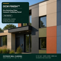 Panneaux de bardage décoratifs en fibro-ciment approuvés CE UKCA EN 12467, 8/12*1220*2440mm, pour façades de bâtiments au Royaume-Uni