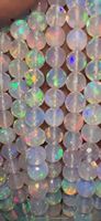 Perles rondes facettées en opale d'Éthiopie naturelle, très demandées, de qualité supérieure, opale d'Éthiopie chatoyante, perles d'opale Welo éclatantes pour la mode