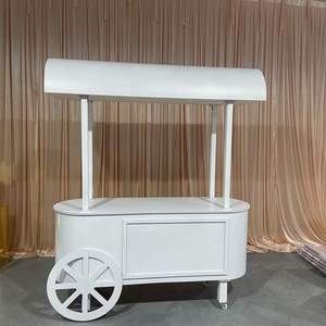 Carrito de barra de dulces acrílico blanco de ensueño desmontable para Baby Shower, boda y fiesta, evento para exhibición de pasteles y carritos de comida - Product Image 2