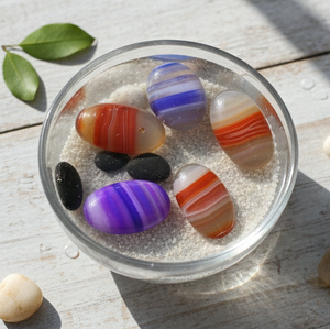 Agate naturelle à bandes, faite à la main, pierre précieuse en vrac de haute qualité, taille libre, cabochons de forme ovale, parfaits pour la cristalthérapie et l'artisanat - Product Image 3