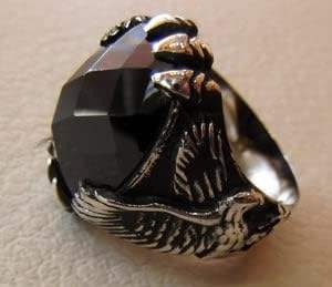 Wholesale <b>Men</b> <b>Ring</b> Natural Black Onyx Gemstone December Birthstone Birthday Eagle Claw <b>Ring</b> Jewelry 925 Sterling <b>Silver</b> <b>Ring</b> - Product Image 3