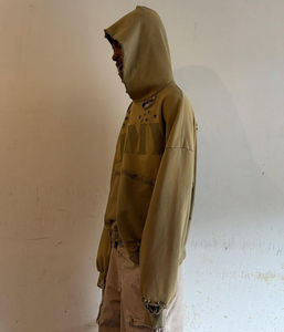 Sudadera con Capucha para Hombre de Algodón French Terry, Estilo Vintage, Lavado Ácido, Decoloración al Sol, Desgastada, Fabricantes de Ropa Vintage - Product Image 3