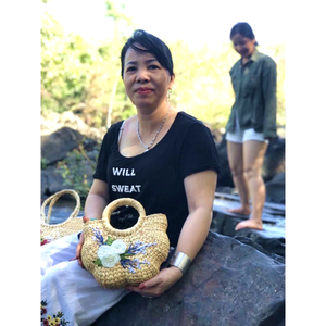 Sac fourre-tout pour femme en jacinthe d'eau naturelle, fait main, écologique, avec poignée, bon prix, en provenance du Vietnam - Product Image 6