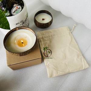 Vela de coco natural 100% de fabricación vietnamita con diseño ecológico para la decoración del hogar y candelabros, linternas y tarros - Product Image 3