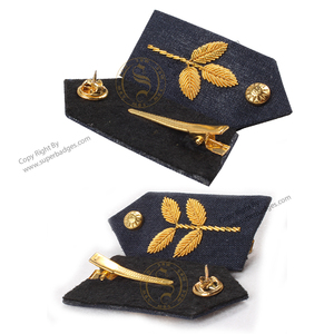 Patch de col Gorget Feuille jaune écarlate Patches de col de feuille noire jaune écarlate personnalisés - Product Image 1