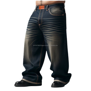 กางเกงยีนส์ขาสั้นผ้าฝ้ายขนาดใหญ่พิเศษสำหรับผู้ชาย, กางเกงยีนส์ซักได้สีพรีเมี่ยมทรงตรงพอดีตัวบูทขากว้างสวมใส่สบายมีสไตล์ - Product Image 3