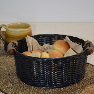 Organisateur de bureau coloré en plateau en rotin naturel fait à la main avec poignée pratique de conception la plus récente pour le rangement de la cuisine et de la maison - Product Image 1