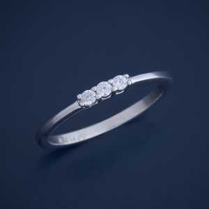 Bague géométrique en diamant platine marquise, sertie de rhodium, cadeau de fiançailles - Product Image 1