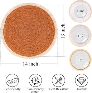 Handcrafted Jute Beaded Placemats American Design Dining <b>Table</b> <b>Mat</b>/Pad Wedding Christmas Decoration Family Gatherings/Parties - Product Image 6