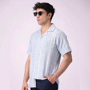Camisa DE TRABAJO personalizada de 100% algodón para hombre, camisa de manga corta con botones y estampado a rayas, camisas de talla grande para hombre, 100% algodón - Product Image 4