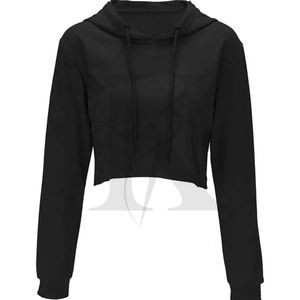 เสื้อครอปสำหรับผู้หญิงมีฮู้ดคอตตอนผ้าเทอร์รี่ทำจากผ้าคอตตอนพิมพ์โลโก้ได้ตามต้องการสำหรับฤดูหนาว - Product Image 1