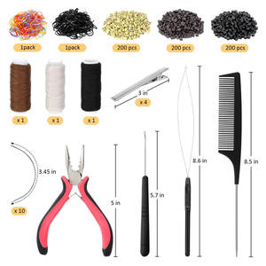 Kit de pinces pour extensions de cheveux de qualité salon avec plusieurs outils professionnels pour l'application d'extensions de cheveux à micro-perles - Product Image 1