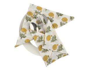 Servilletas cuadradas hechas a mano Airforce Blue & Fern Green Ridhi Bloque de algodón con estampado floral para bodas y fiestas en casa - Product Image 1