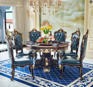 T66 # corona tavola rotonda classico europeo in legno massello ristorante mobili da tavola per uso domestico - Product Image 1