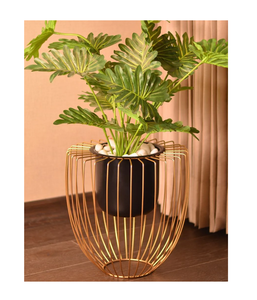 Macetas de calidad de lujo para el hogar y el jardín del hotel Diseño de tendencia Macetas de metal de forma redonda Maceta con soporte - Product Image 2