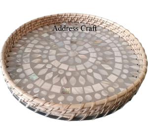 ถาดสานหวายแบบคลาสสิก,ถาดไม้ไผ่ถาดใส่ของตกแต่งบ้านโลโก้แบบออกแบบเอง - Product Image 1