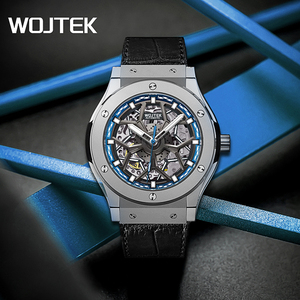 Chất lượng cao tự động của nam giới Đồng hồ cơ khí sáng rỗng quay số có thể nhìn thấy chuyển động con trỏ hiển thị 22mm Silicone ban nhạc Chiều rộng - Product Image 4