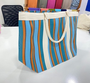 Bolsas de compras reutilizables ecológicas de PP con asa de algodón, bolsas de playa sostenibles para mujer de la India - Product Image 1