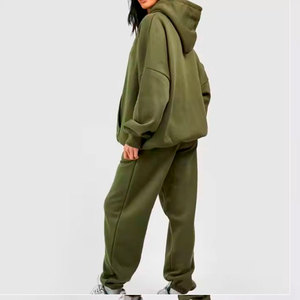 Ensemble de survêtement d'hiver personnalisé de haute qualité pour femme, en coton épais, respirant et antibactérien, grandes tailles - Product Image 4