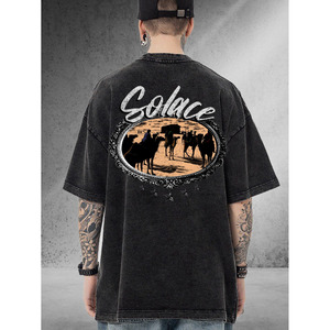 Camiseta de ocio para hombre y Polo para Primavera/Verano con estampado estándar de un color hecho en China - Product Image 1