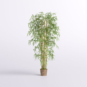 Arbre de bambou en soie de 73 pouces dans un panier tissé Plante d'intérieur artificielle élégante - Product Image 2