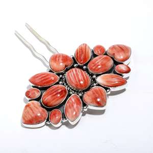 Vente en gros de collier avec pendentif en argent sterling 925 en forme de fleur naturelle rose et conque avec pierres précieuses cadeau pour femmes et filles - Product Image 2