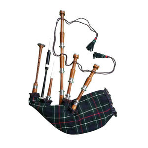 Gaita escocesa de madera de rosa marrón profesional de tamaño completo, monturas plateadas, Gaita Escocesa de madera para uso práctico - Product Image 1