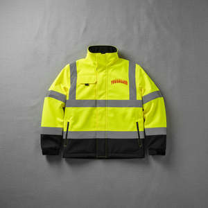 Chaqueta de Seguridad Reflectante ANSI Clase 2 con Luz LED Intermitente, Logotipo Personalizado, Impermeable, Fluorescente, para Exteriores, Construcción, Hombre - Product Image 3