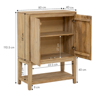Buffet haut moderne en bois de manguier pour hôtel et salon