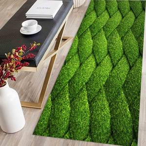 Tapis en herbe verte imprimé - Tapis tendance, adapté aux animaux domestiques, lavable en machine, tapis doux non tissé - Product Image 3