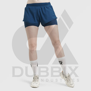 Pantalones cortos deportivos para mujer Fitness Short 100% poliéster personalizable Logo pegatina Color patrón diseño pantalones cortos para mujer - Product Image 2