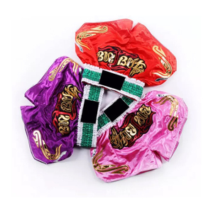 Venta al por mayor llano lucha boxeo logotipo personalizado boxeo Muay Thai pantalones cortos de color personalizado rosa púrpura rojo luz personalizado bordado pantalones cortos - Product Image 4