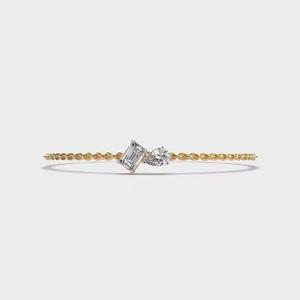 Pulsera de tenis con diamantes de oro minimalista, pulsera de moissanita, regalo de aniversario romántico para esposa - Product Image 1