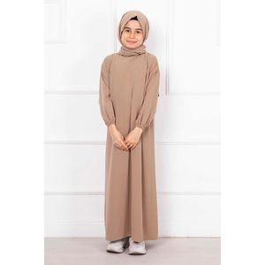 Vestido de Oración Infantil con Hijab Chal Beige - Product Image 3