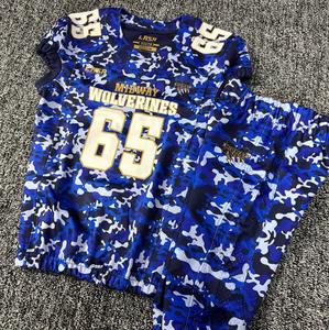 Uniforme de fútbol americano transpirable patrón sólido conjunto de manga corta - Product Image 2