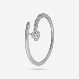 <b>Adjustable</b> 92.5 <b>Silver</b> Finger <b>Ring</b> 188315 with Rose Gold Gold Rhodium Plating Trendy Style Number Inlay Chain Gift - Product Image 5