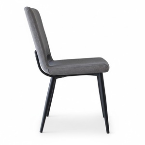 Chaise de salle à manger PASCAL minimaliste et moderne en tissu, avec assise confortable et pieds en métal de qualité commerciale. - Product Image 2