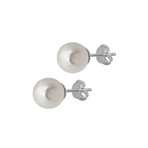 Nouveauté : Boucles d'oreilles en argent sterling 925 avec perle de coquillage de 8 mm, blanches, forme impeccable, provenant de Turquie - Product Image 2