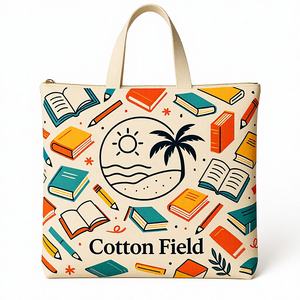 Sac fourre-tout en toile à carreaux personnalisé avec logo, sac à main décontracté en coton pour femme, sac à bandoulière long pour le shopping et les voyages - Product Image 1