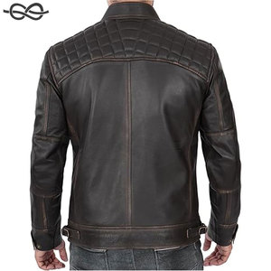 Chaqueta de Cuero para Motocicleta Más Vendida para Hombre, Acolchada, Estilo Café Racer, Cuello Alto, Transpirable, para Motociclistas con Estilo - Product Image 2