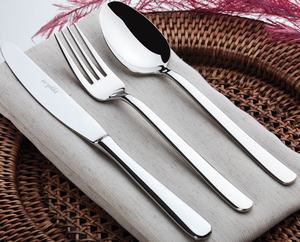 Ensemble de couverts en argent poli pour des repas élégants, couverts en acier inoxydable durables pour les maisons, les hôtels, les cafés - Product Image 3