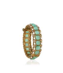 Pulsera tallada Polki con joyería de latón chapado en oro mate para fiestas de boda tamaños 2,2 2,4 2,6 regalos - Product Image 2