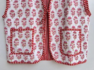 เสื้อกั๊กผ้าฝ้ายพิมพ์ลายทำด้วยมือสไตล์อินเดียเสื้อโค้ทสำหรับทุกเพศเสื้อแขนกุดสไตล์โบฮีเมียนสำหรับผู้หญิงเสื้อกั๊กเป็นชั้นน้ำหนักเบาของขวัญสำหรับเธอ - Product Image 2