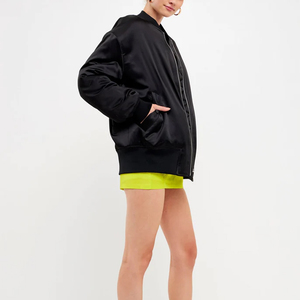 New Style Wholesale Custom Satin Bomber <b>Jacket</b> for Women Breathable Quick Dry Regular Fit Full Length Custom Colors & Logo - Product Image 4