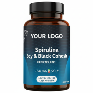 Complément Alimentaire Spiruline, Isoflavones de Soja, Cohosh Noir, Calcium, Vitamine D – 60 Gélules – OEM Marque Privée Italie – Hygiène Féminine - Product Image 2